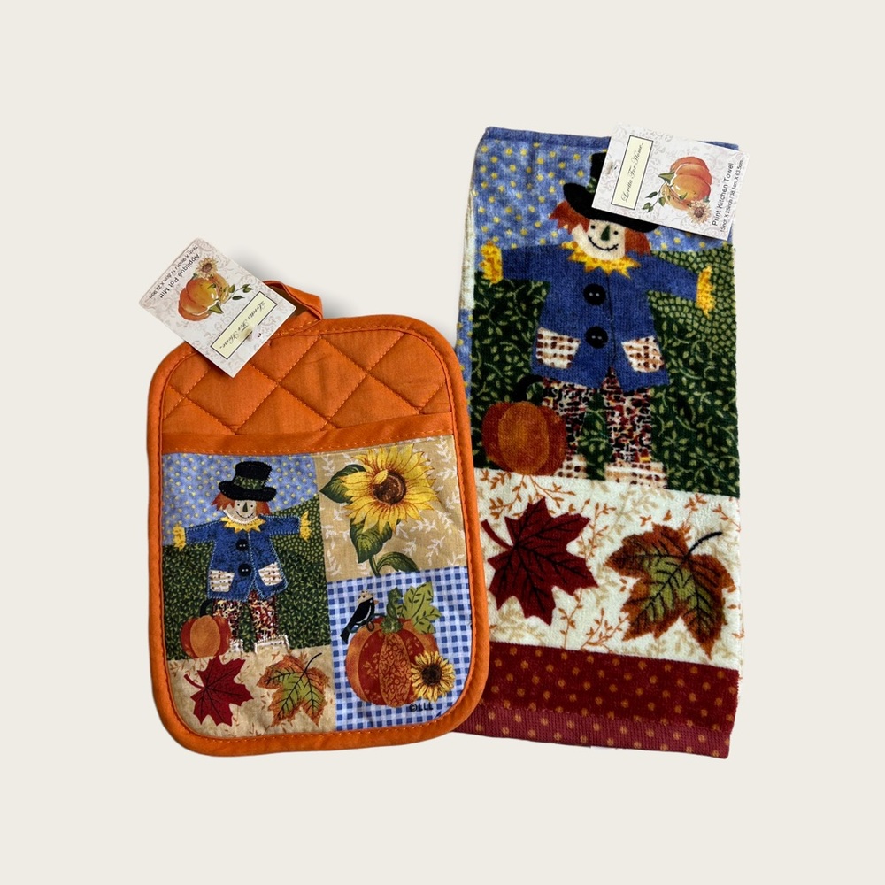 Thanksgiving & Fall kitchen linens 2-piece bundle
